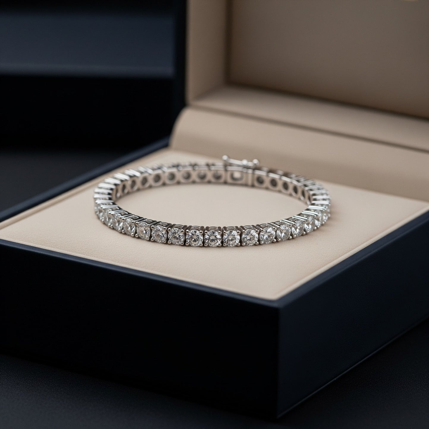 Bracciale Tennis Argento 925 Diamanti Moissanite