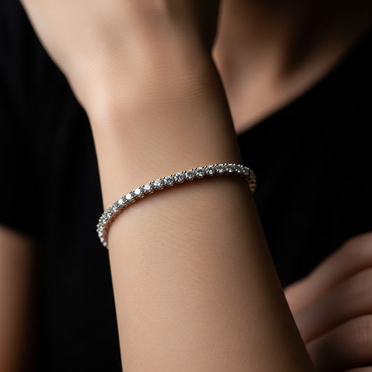 Bracciale Tennis Argento 925 Diamanti Moissanite
