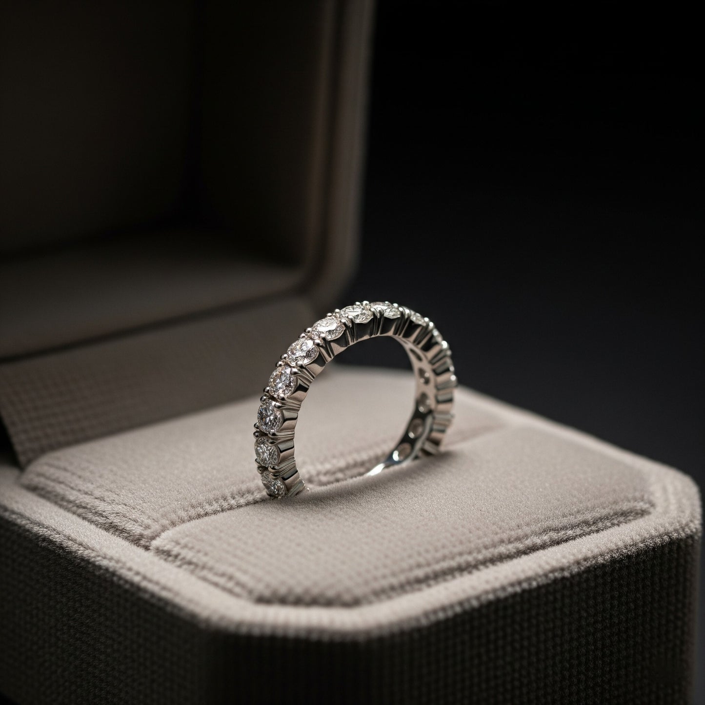 Anello Eternity Argento 925 Diamanti Moissanite