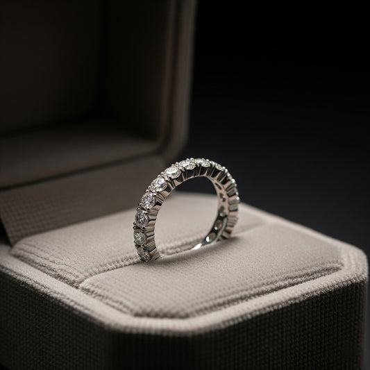 Anello Eternity Argento 925 Diamanti Moissanite