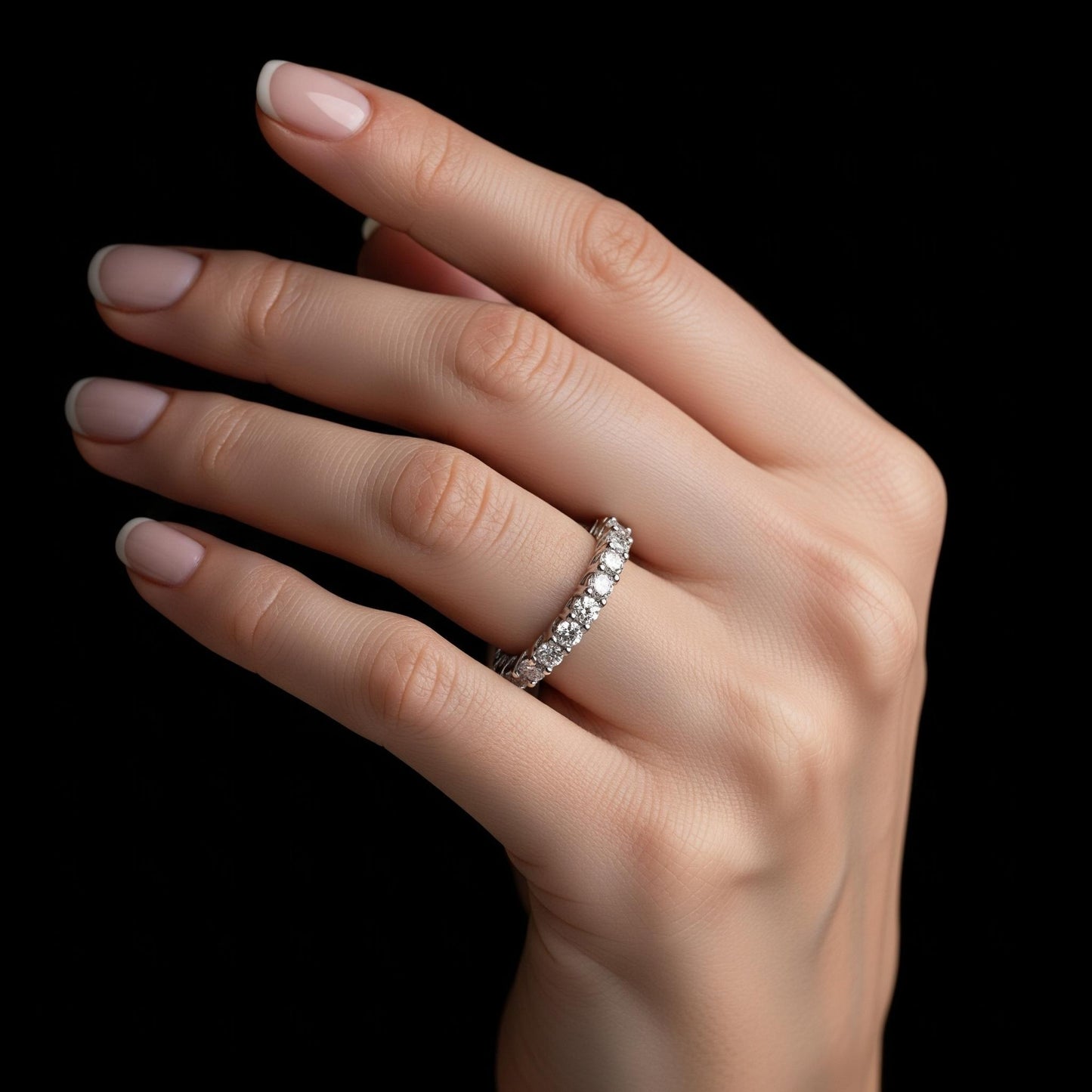 Anello Eternity Argento 925 Diamanti Moissanite