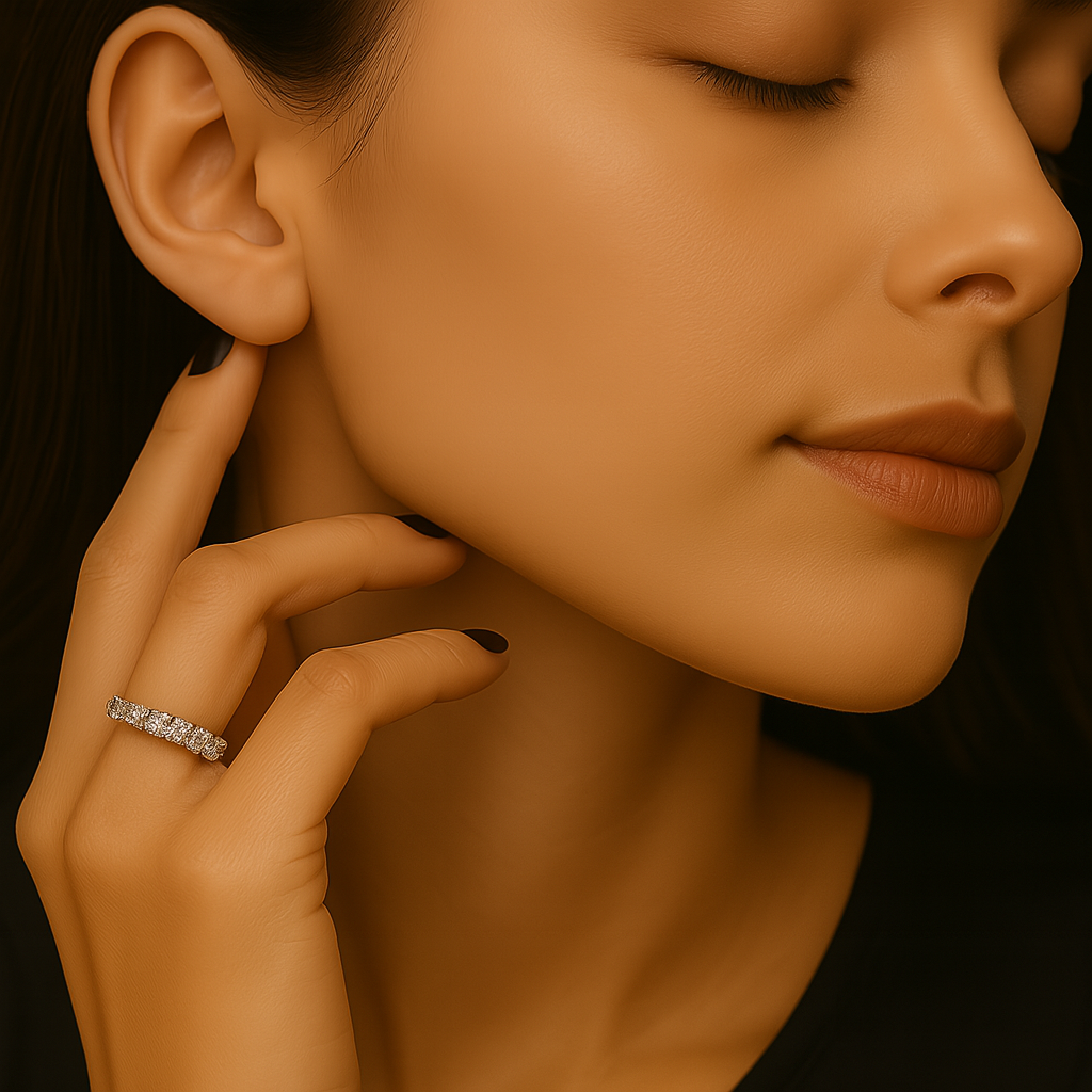 Anello argento 925 Diamanti moissanite