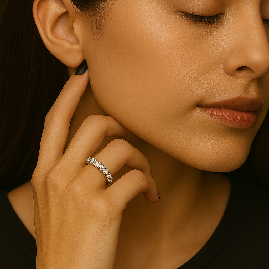 Anello argento 925 Diamanti moissanite
