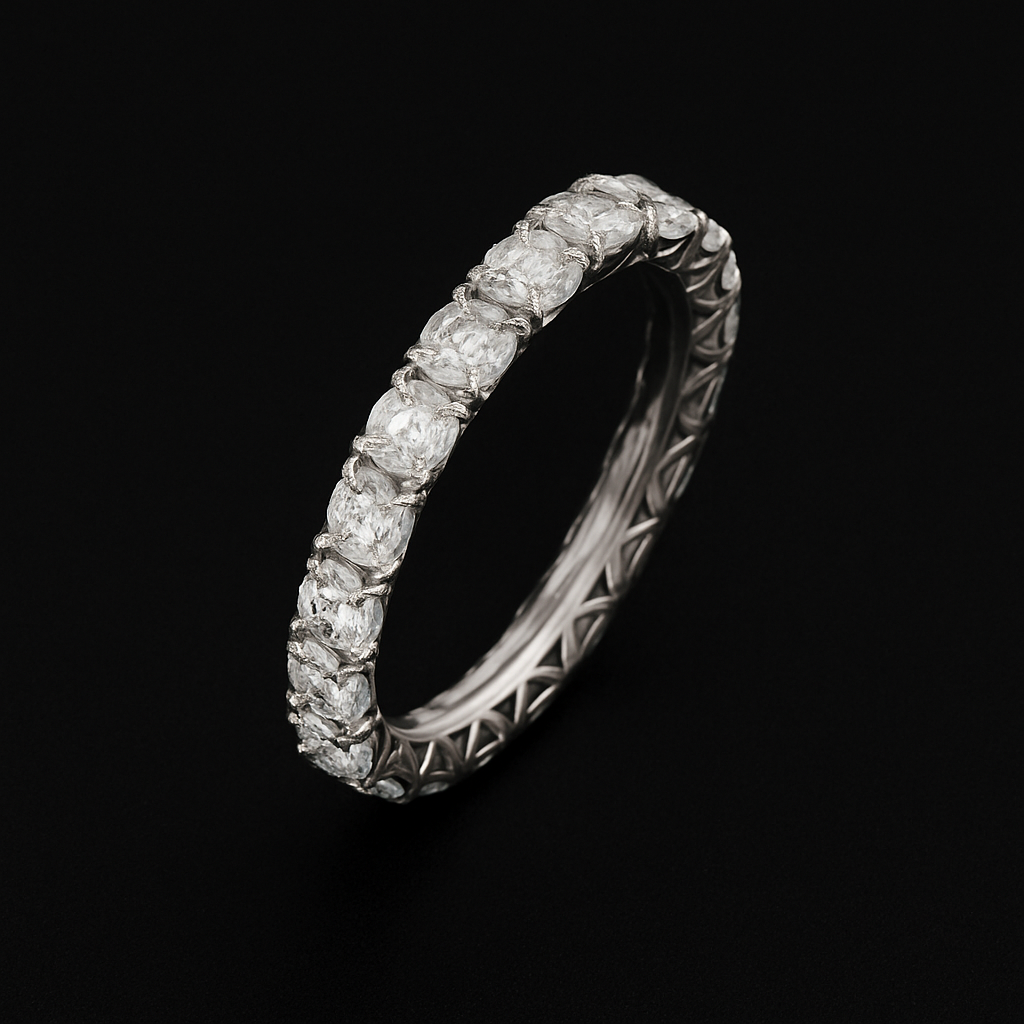 Anello Eternity Argento 925 Diamanti Moissanite
