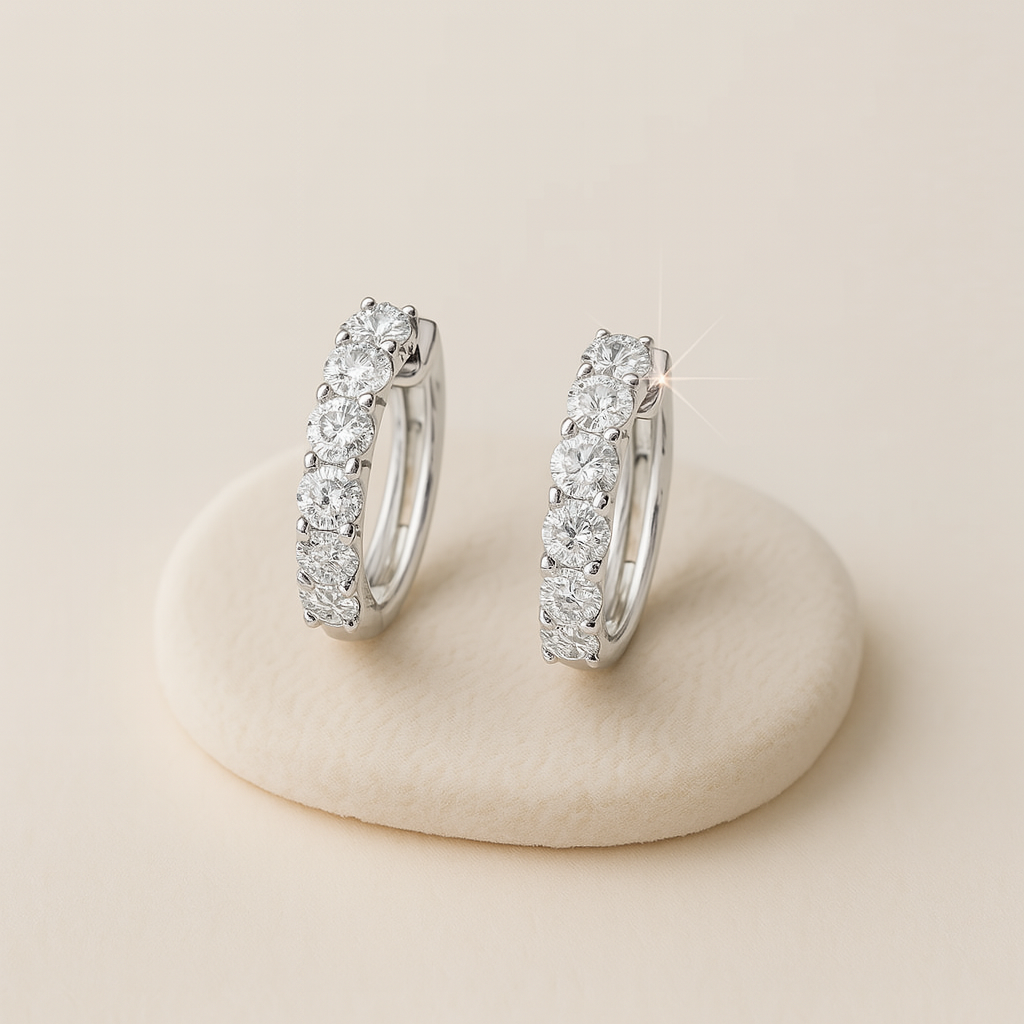Orecchini argento 925 Diamanti moissanite