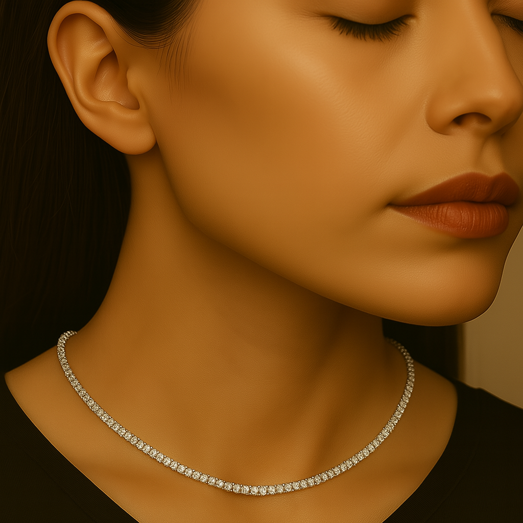 Collana argento 925 Diamanti moissanite