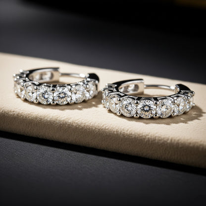 Orecchini Argento 925 Diamanti Moissanite