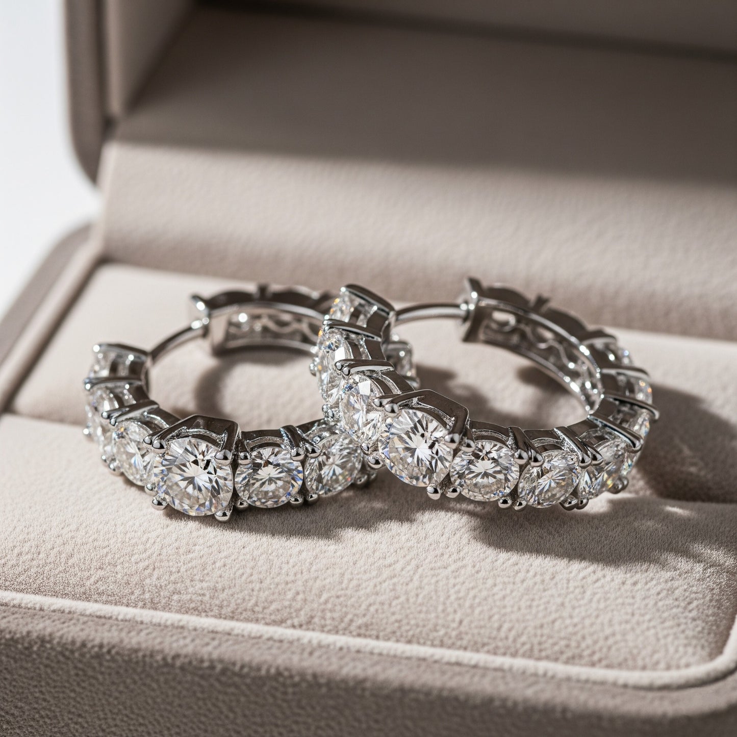 Orecchini Argento 925 Diamanti Moissanite