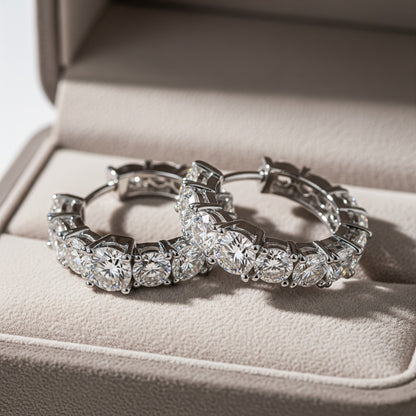 Orecchini Argento 925 Diamanti Moissanite
