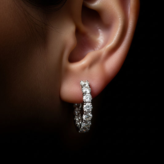 Orecchini Argento 925 Diamanti Moissanite
