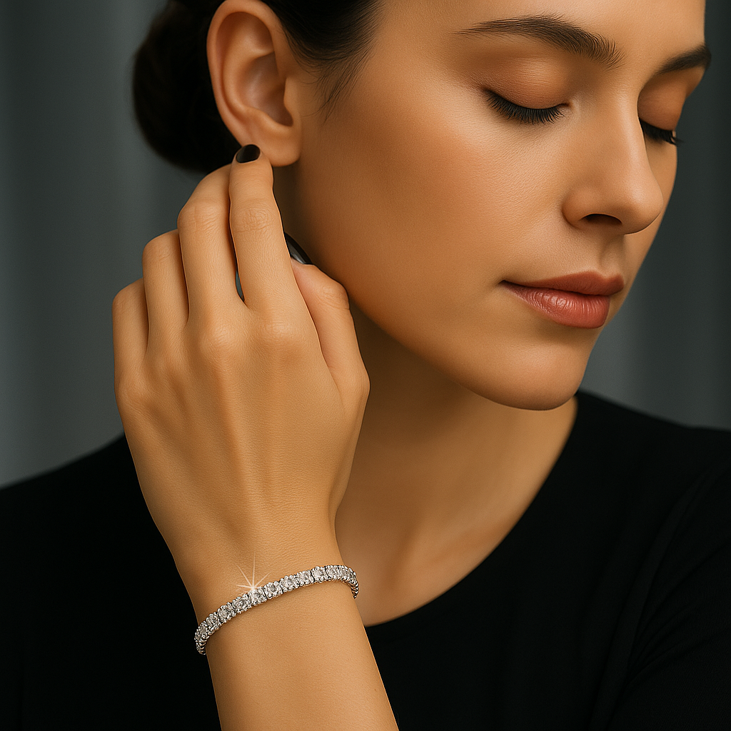 Braccialetto argento 925 Diamanti moissanite