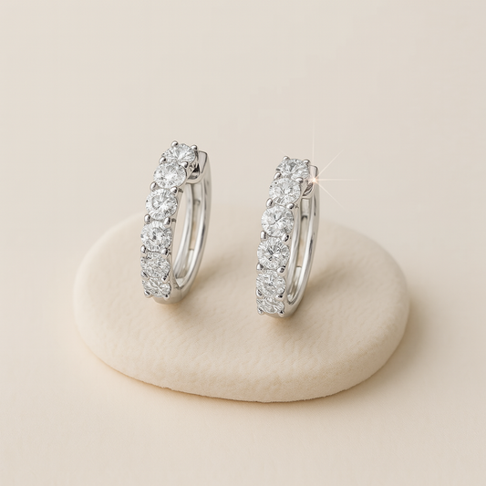 Orecchini argento 925 Diamanti moissanite